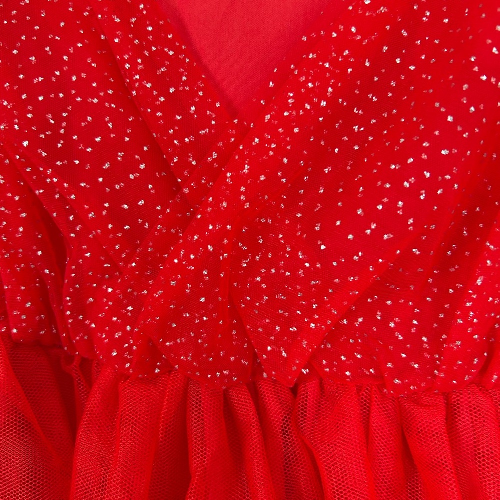 Girls Red Tulle Dress (Size 4/5 T) - Picture 2 of 3
